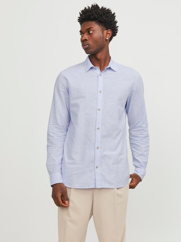 JACK & JONES Comfort fit Button Up Shirt 'JJESummer' in Blue: front