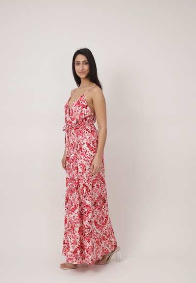 Abito estivo Elara di colore crema / oro / rosso / rosso chiaro, Visualizzazione prodotti