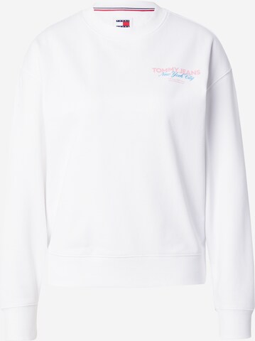 Tommy Jeans Sweatshirt 'ESSENTIAL' in Weiß: predná strana