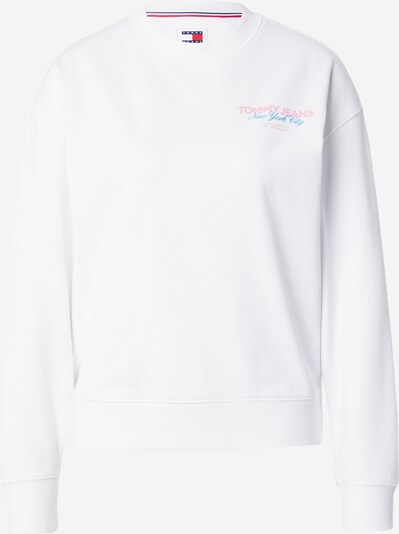 Tommy Jeans Sweat-shirt 'ESSENTIAL' en turquoise / rose / blanc, Vue avec produit