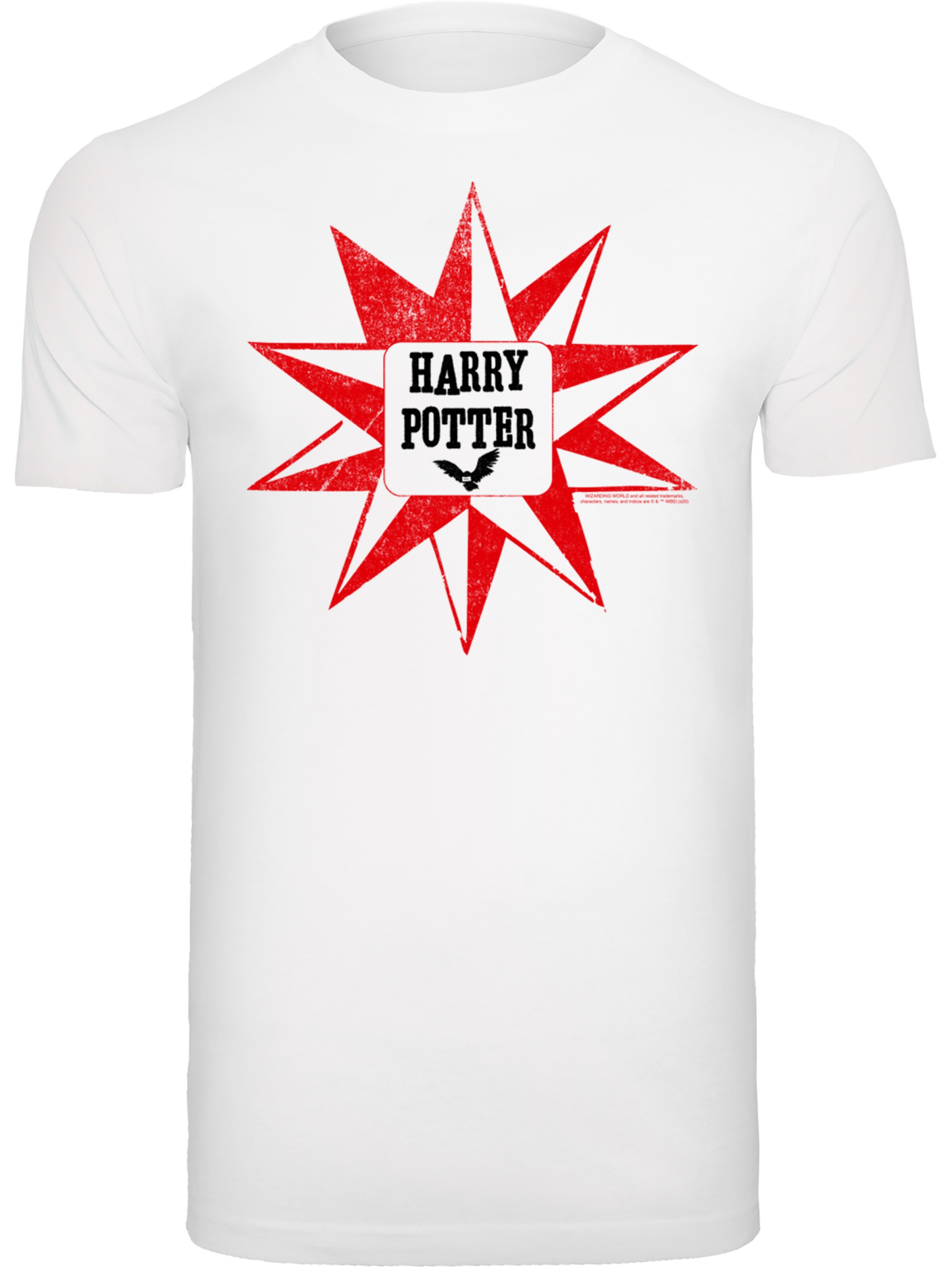 T-Shirt 'Harry Potter Hedwig Star' F4NT4STIC en blanc : devant