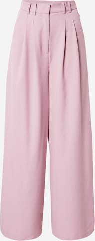 Guido Maria Kretschmer Collection Wide leg Pleat-Front Pants 'Brenda' in Pink: front
