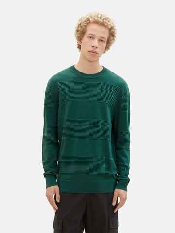 Pull-over TOM TAILOR DENIM en vert : devant