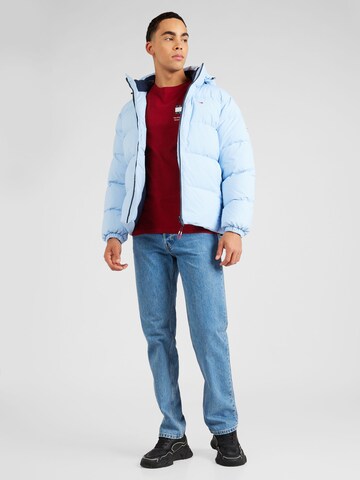 Tommy Jeans Winterjas 'ESSENTIAL' in Blauw