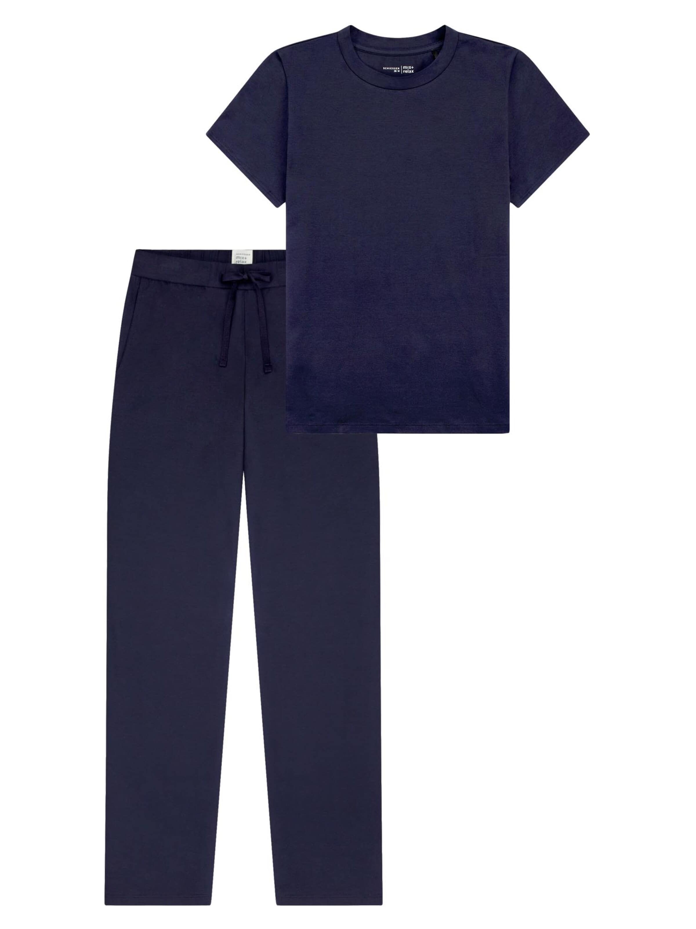 SCHIESSER Pajama 'Mix & Relax' in Blue: front
