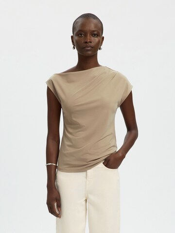 Maglietta 'SLFMOLLY' di SELECTED in marrone: frontale