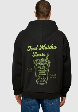 Merchcode Sweatshirt 'Iced Matcha Latte' in Black: front