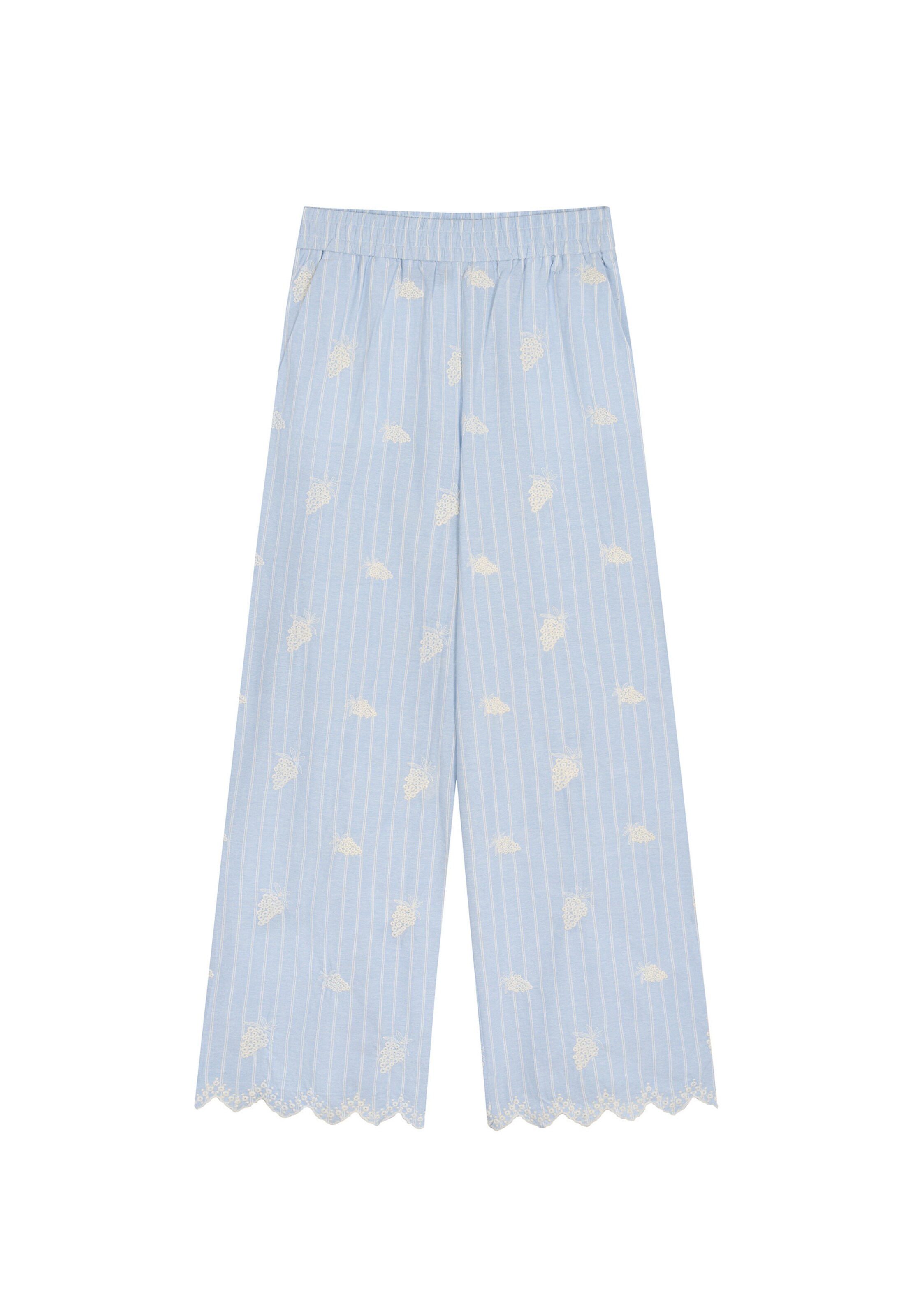 Pantaloni 'Leni' OH APRIL di colore crema / blu chiaro, Visualizzazione prodotti
