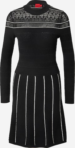 HUGO Red Knitted dress 'Siskanna' in Black: front