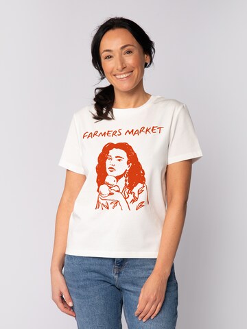 T-shirt 'Farmers market' Watapparel en blanc : devant
