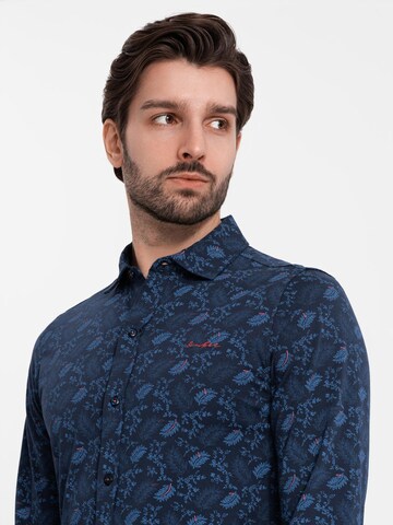 Ombre Slim fit Button Up Shirt in Blue