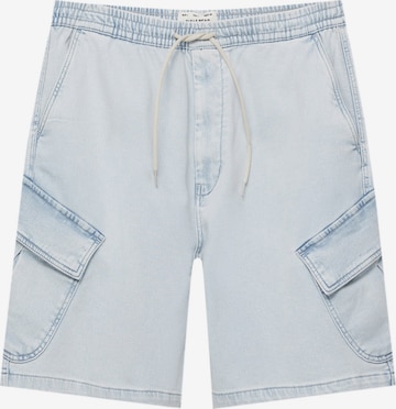 Pull&Bear Loosefit Cargojeans i blå: forside