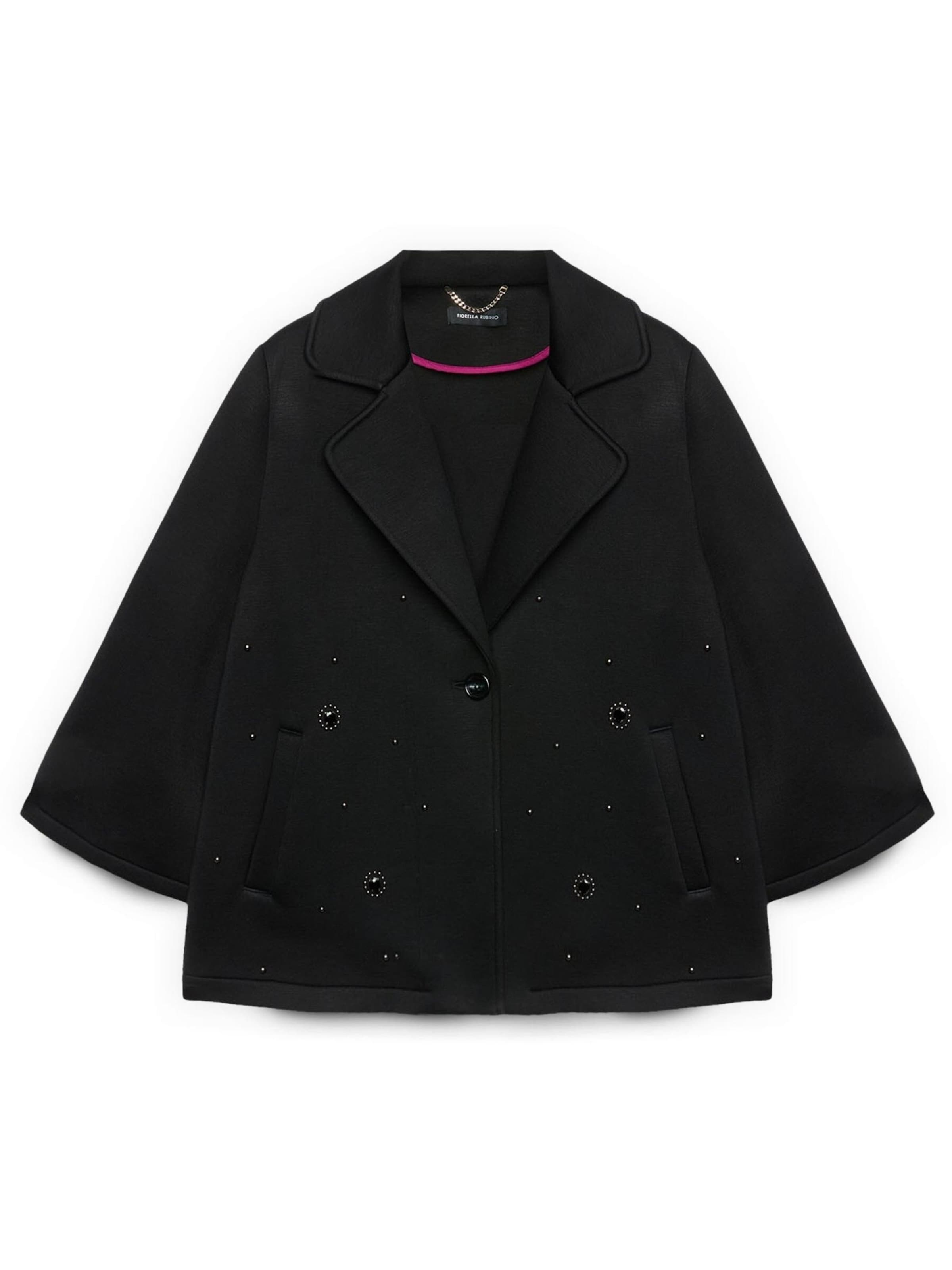 Fiorella Rubino Wintermantel in Zwart: voorkant