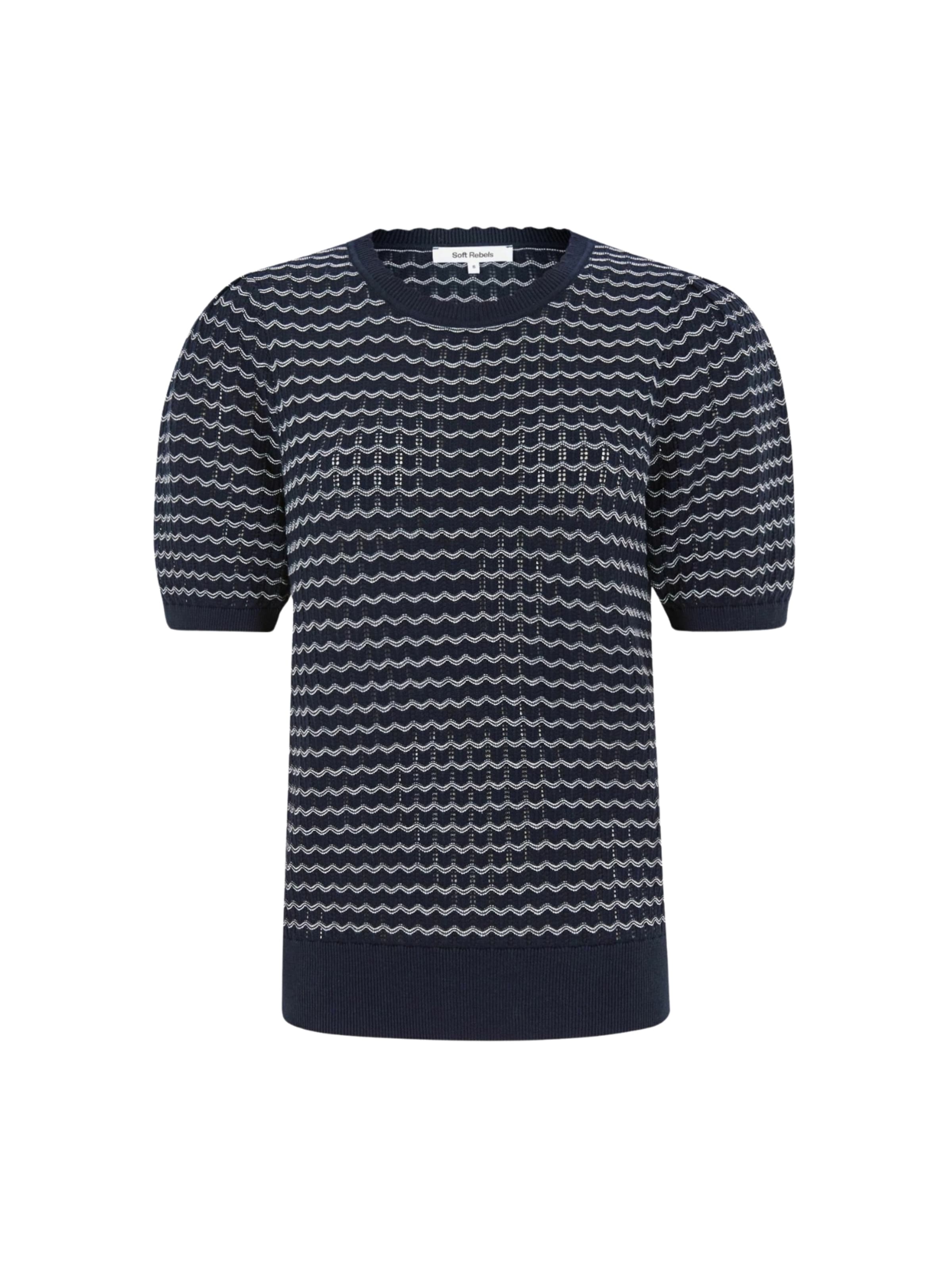 Soft Rebels Svetr ' SRMayan ' – modrá: přední strana