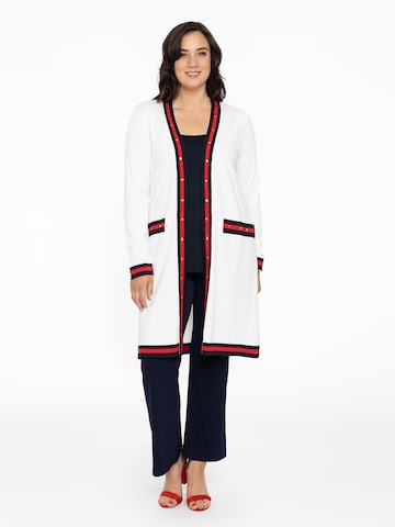 Yoek Knit Cardigan in White