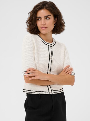Kaffe Knit cardigan in White: front