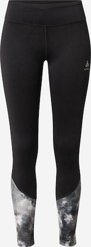 ODLO Skinny Workout Pants in Black: front