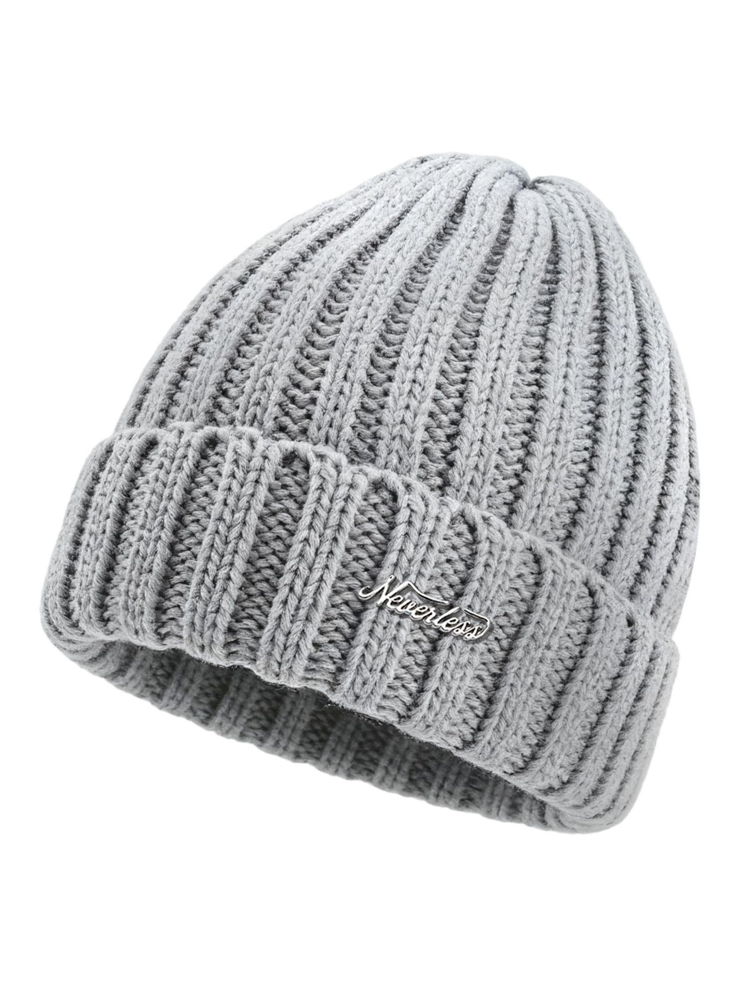 Neverless Beanie 'Model 36934' in Grey: front