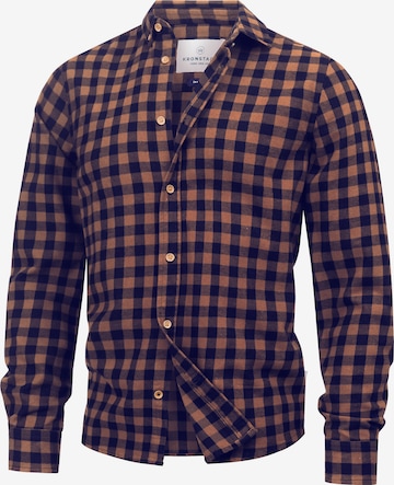 Kronstadt Regular fit Button Up Shirt 'Johan' in Brown: front