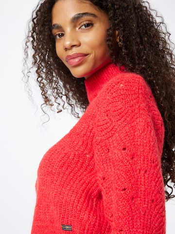 Superdry Sweater 'Pointelle' in Red