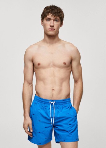 MANGO MAN Swim Trunks 'Pez' in Blue: front