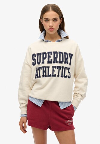 Superdry Sweatshirt 'Athletic Essentials' in Wit: voorkant