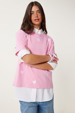 rožinė Happiness İstanbul Marškinėliai