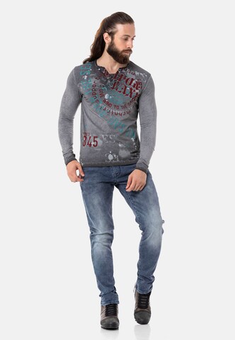 CIPO & BAXX Langarmshirt in Grau