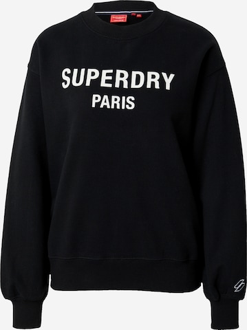 melns Superdry Sportisks džemperis: no priekšpuses
