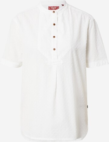 Superdry Blouse 'Grandad' in White: front