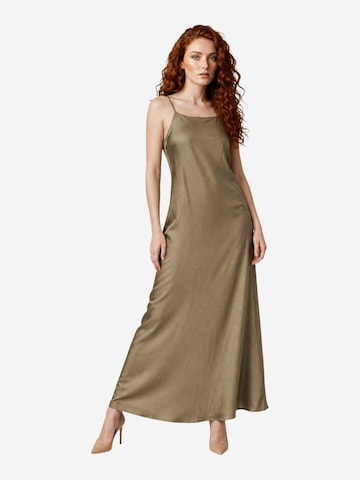 I AM Jurk 'Abito Scivolato in Raso di Viscosa  84107V47' in Goud: voorkant