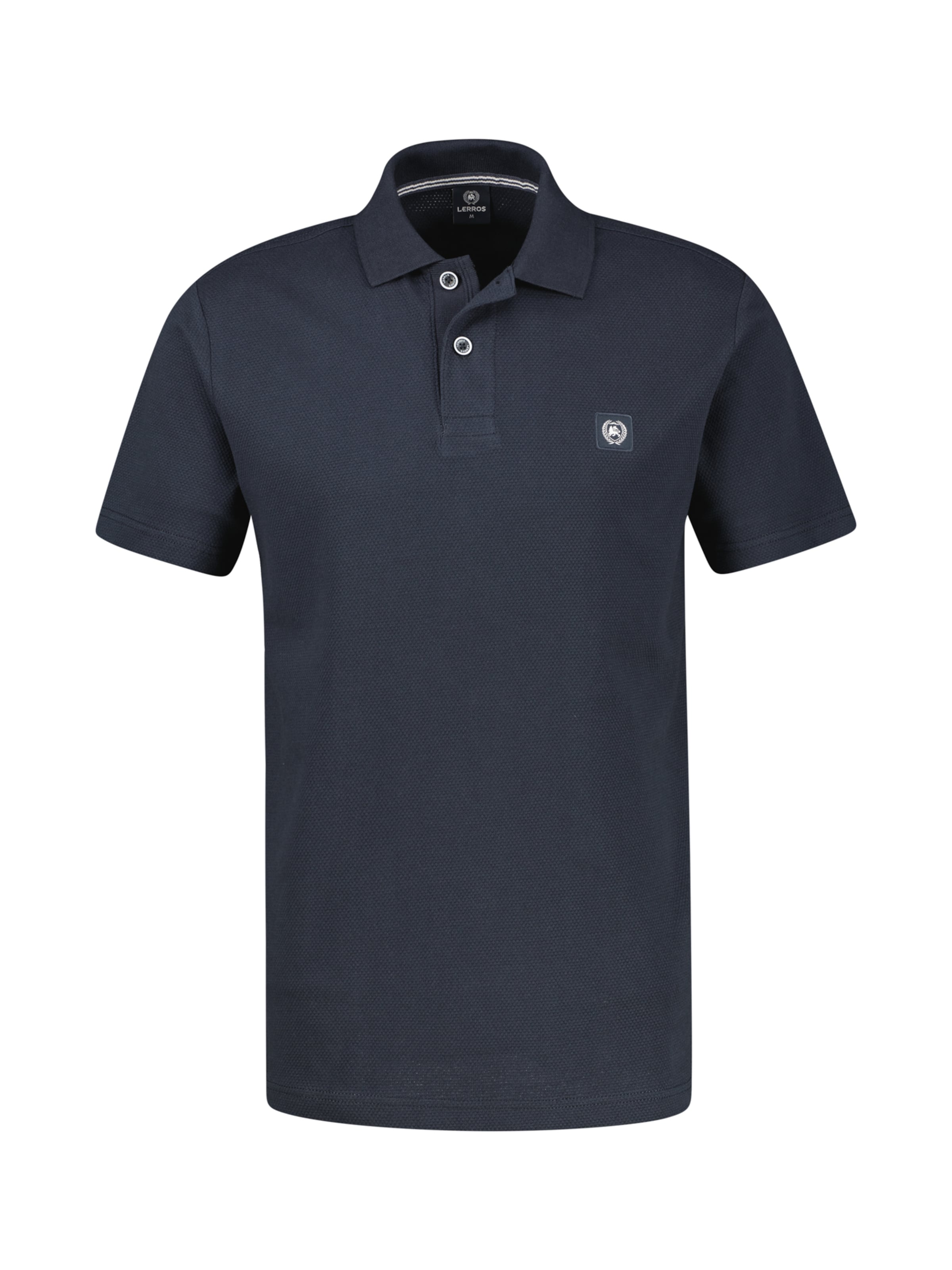 LERROS Maskulines Poloshirt aus Baumwolle mit griffiger Struktur in Blau: Vorderseite