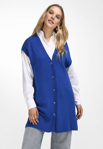 Anna Aura Gebreid vest in Blauw: voorkant