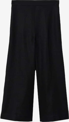 MANGO Szeroka nogawka Spodnie w kant 'Lote' w kolorze czarny: przód