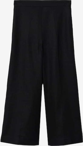 MANGO Wide leg Pantalon 'Lote' in Zwart: voorkant