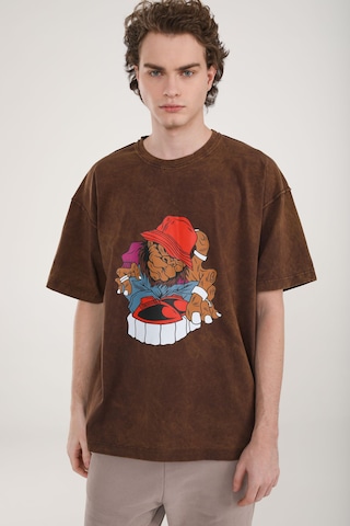 T-Shirt ET Nos en marron : devant