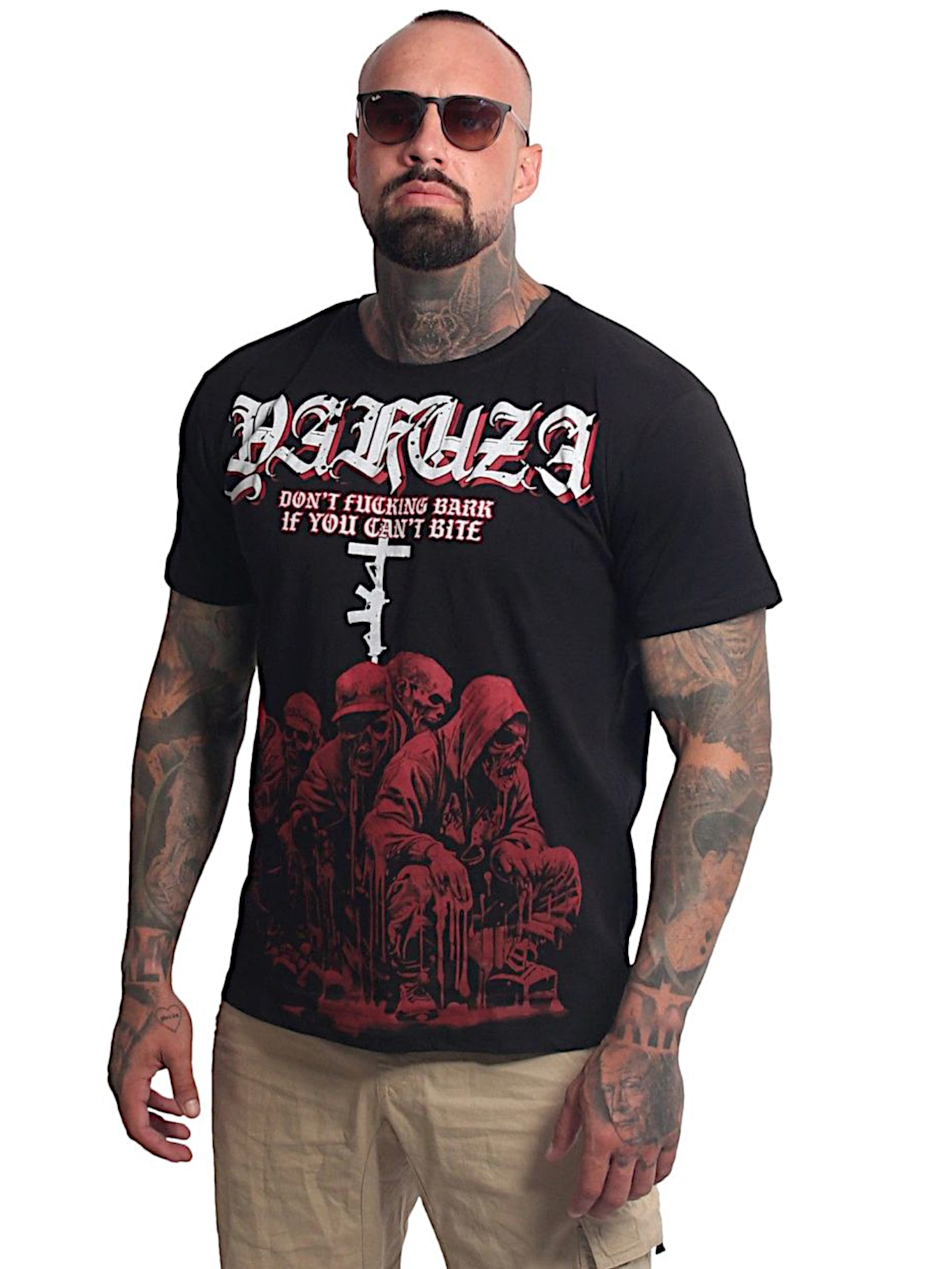 Yakuza Shirt 'Bark'‌ in Schwarz: Vorderseite