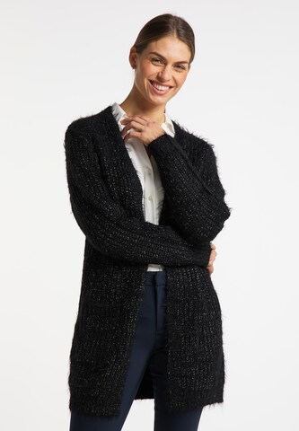 usha WHITE LABEL Knit Cardigan in Black: front