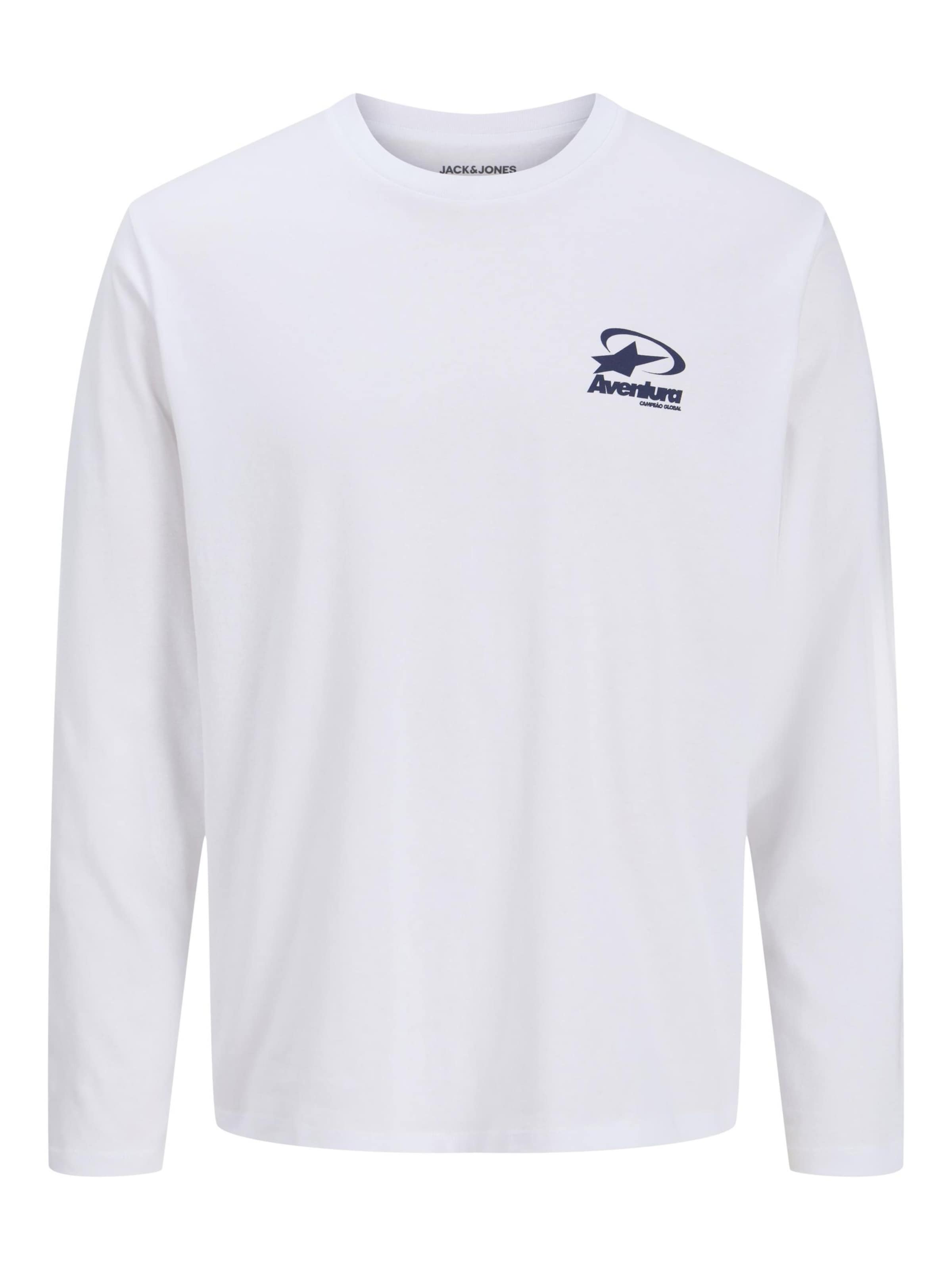 JACK & JONES T-Shirt en bleu marine / blanc, Vue avec produit