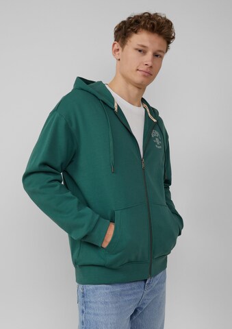 Sweat-shirt QS en vert : devant
