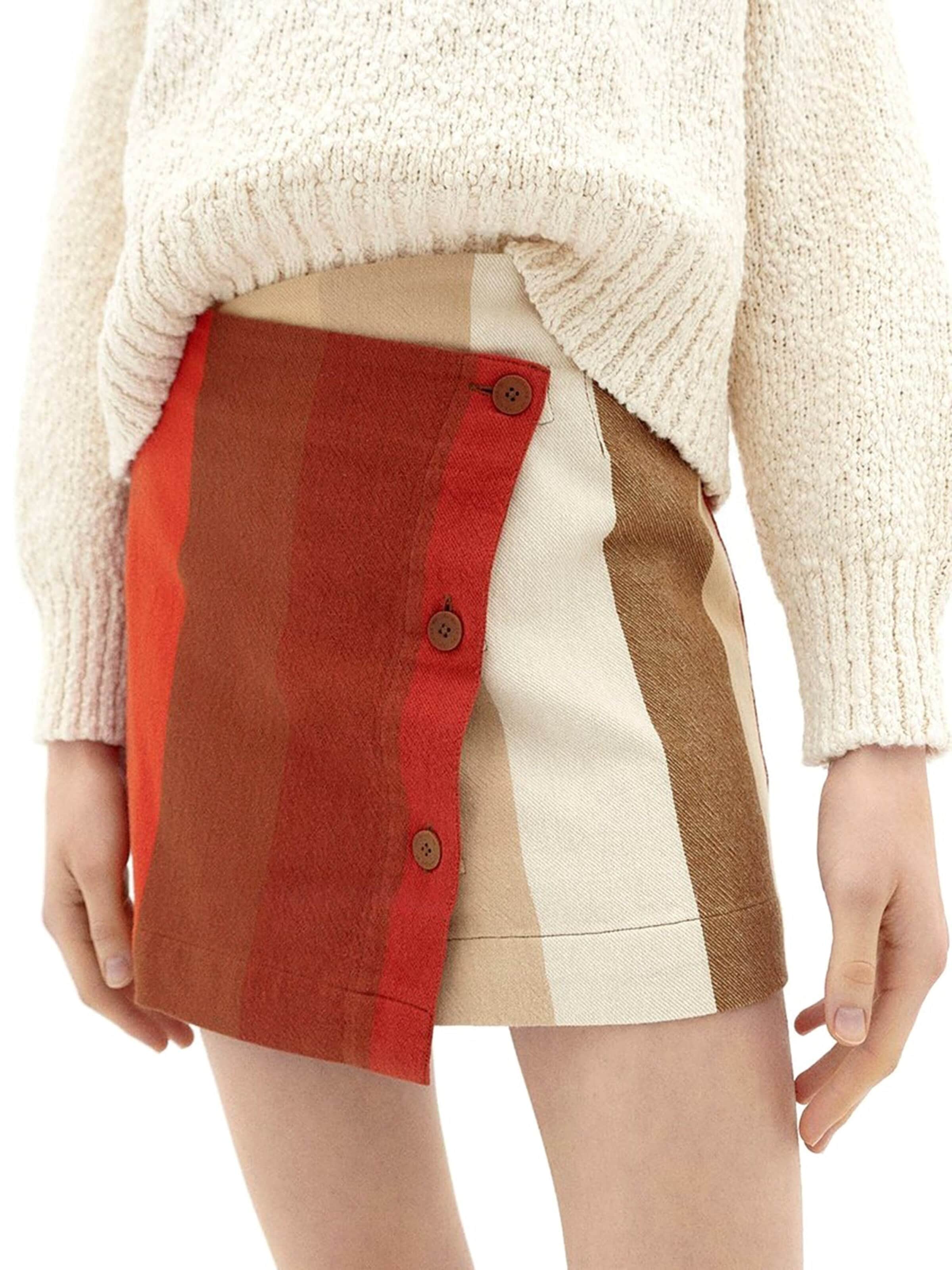 Thinking MU Spódnica 'MINI STRIPED CROSSED SANDFIRE IGGY SKIRT MULTICOLORED' w kolorze mieszane kolory