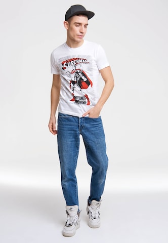 LOGOSHIRT Shirt 'SUPERMAN KRYPTONITE' in Weiß