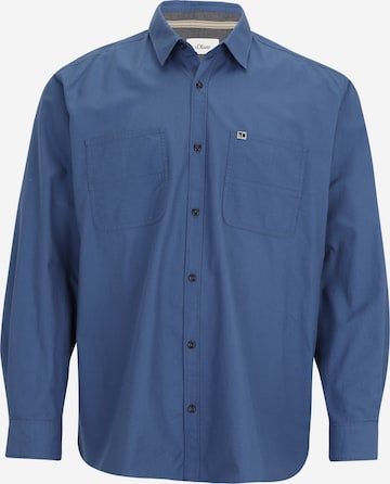 s.Oliver Button Up Shirt in Blue: front