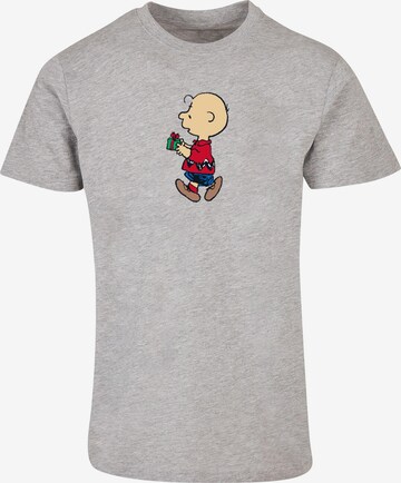 Merchcode Shirt 'Peanuts Charlies Small Surprise' in Grijs: voorkant