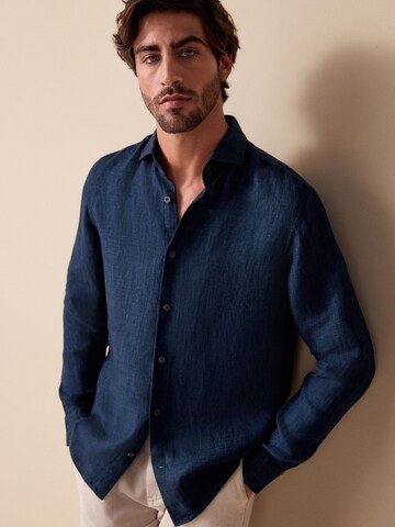 Next Regular fit Button Up Shirt in Blue