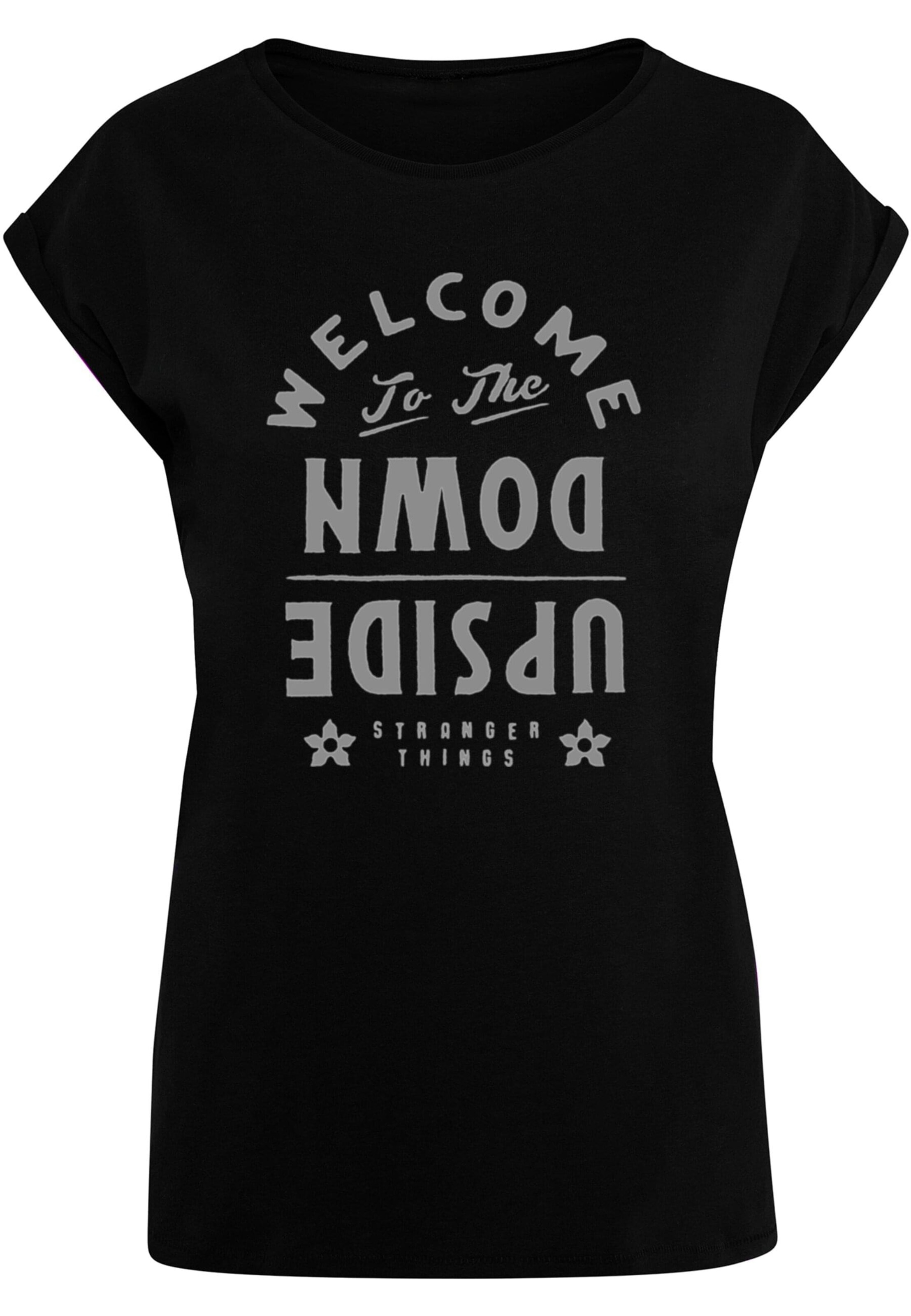 T-shirt 'Stranger Things - Welcome To Upside Down' ABSOLUTE CULT en noir : devant