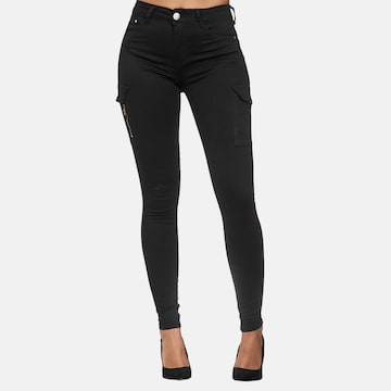 Elara Skinny Cargobroek in Zwart