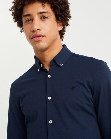 WE Fashion Slim fit Button Up Shirt in Blue