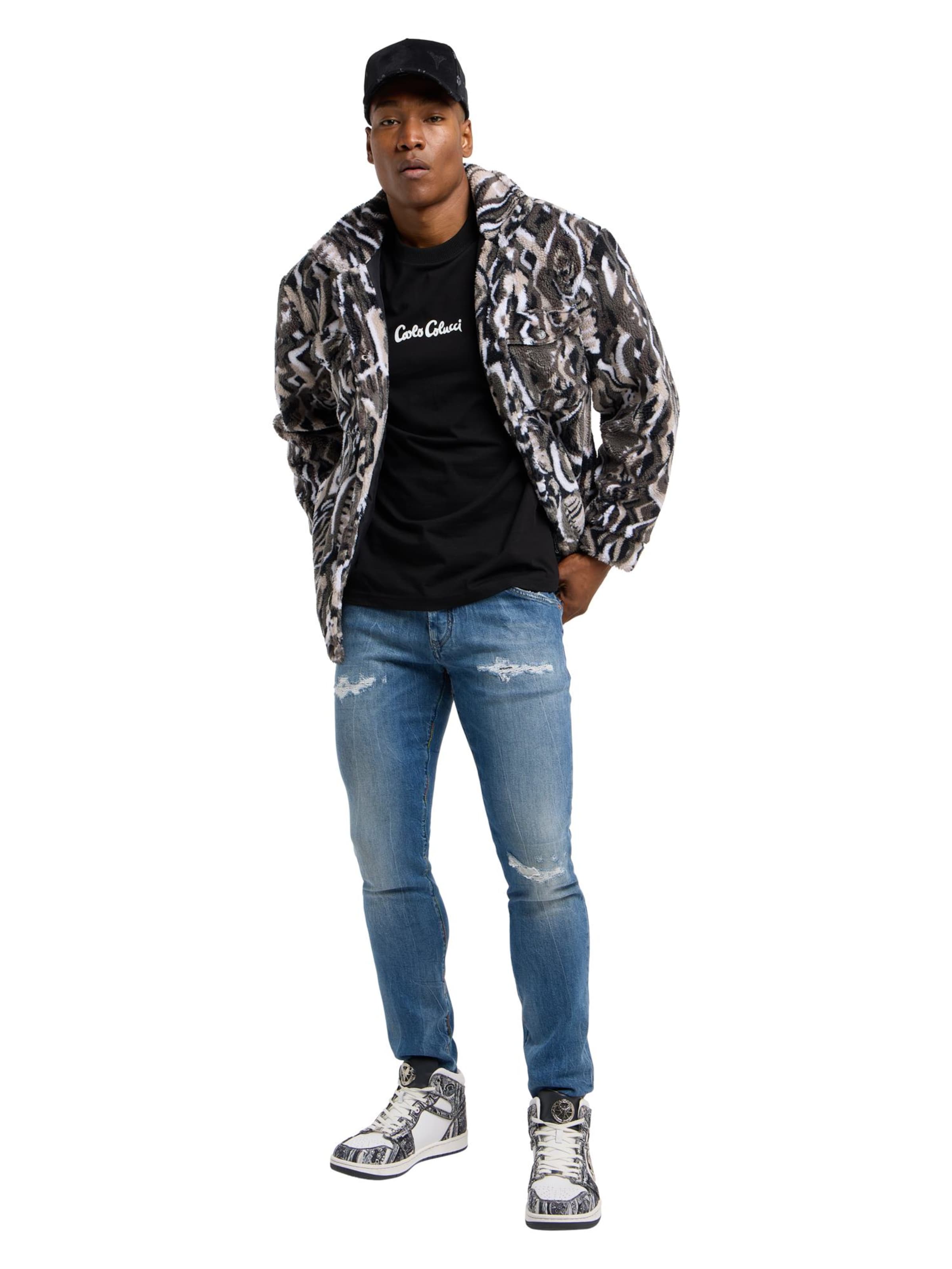 Carlo Colucci Sweatjacke 'Dirler' in Schwarz