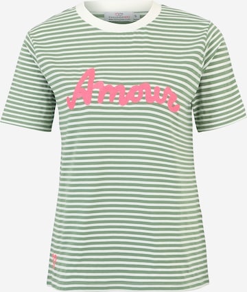Zwillingsherz Shirt 'Amour' in Groen: voorkant